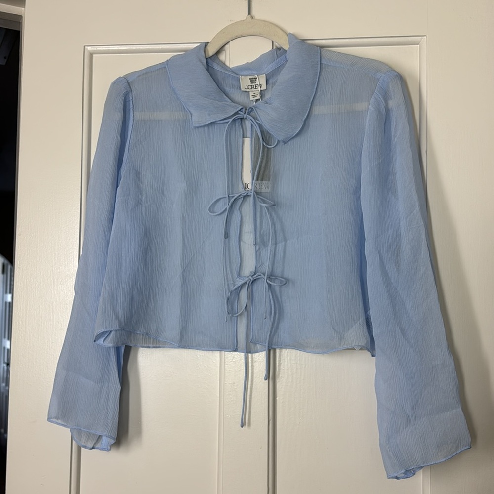 J.Crew Maryam Nassir Zadeh X J.Crew sheer top in silk chiffon CC113 - Picture 7 of 10